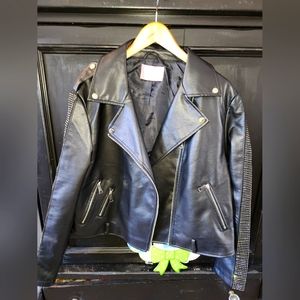 Azalea Wang Crystal, Leather Moto Jacket 1x plus nwot